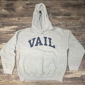 Vail Colorado Hoodie - Gray - Pullover Ski Resort Sweatshirt - Men’s Large